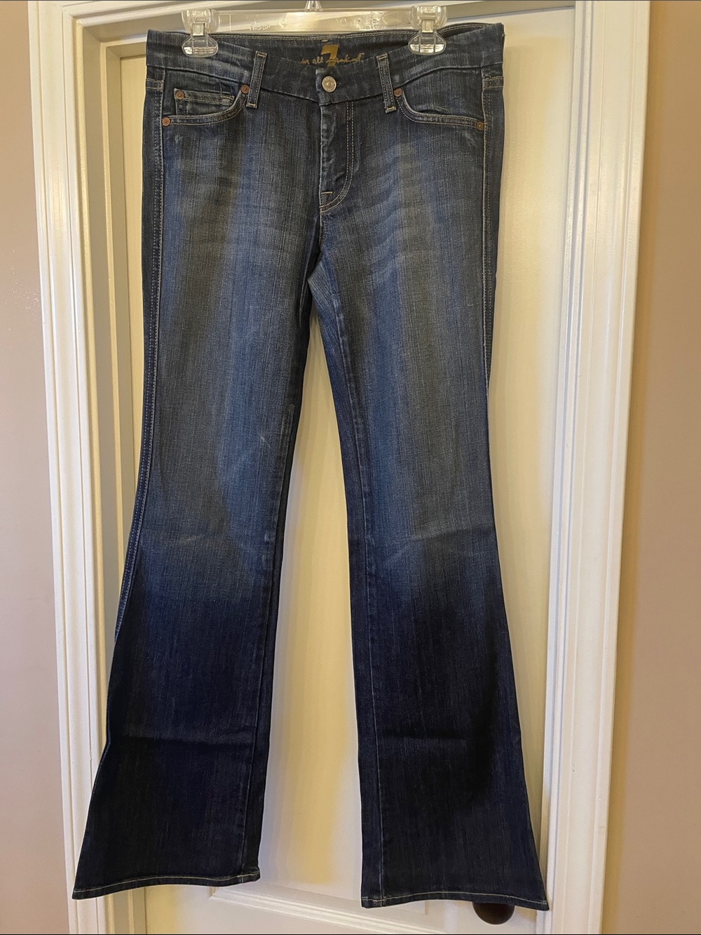 7 For All Mankind Dark Indigo A-Pocket Flare Jeans